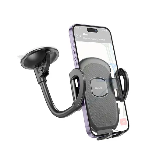 Автотримач для телефона HOCO H10 General car holder(windshield) Black - фото 3