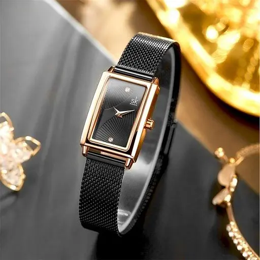 Жіночий наручний годинник Shengke Victoria (Чорний) - фото 9