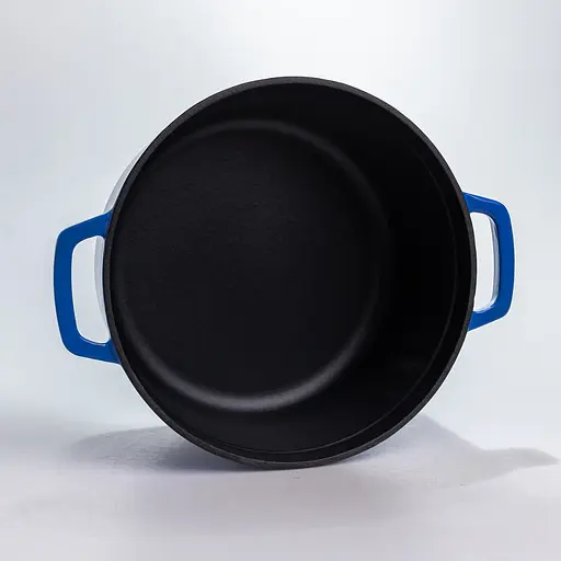 Чугунная кастрюля 4.5 л эмалированная с крышкой для тушения запекания Синий Premium Cookware HP-1-19-BLUE - фото 6