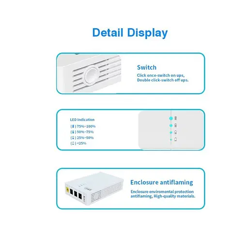 UPS ДБЖ безперебійне живлення для роутера, терміналу PON WGP Optima 9V, 12 V 2 A, 27 Вт 13500mAh + блок 12 В 3 А - фото 4