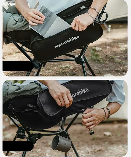 Кресло складное Naturehike Clamshell 001 Triangle Folding Moon Chair Черный - фото 3