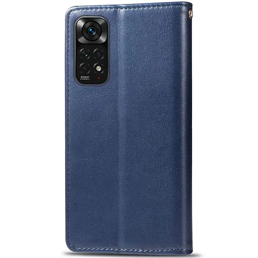 Кожаный чехол-книга GETMAN Gallant (U) для Xiaomi Redmi Note 11 (Global) / Note 11S Синий - фото 5