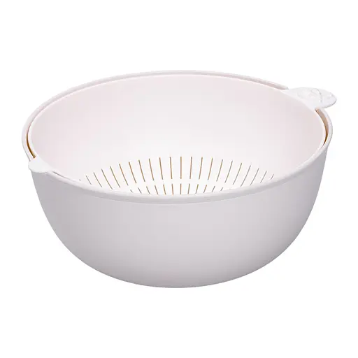 Миска із ситом Yiwu  пластикова 4 л бежевий HP-45-7BE