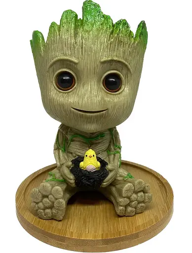 Горшочек для вазонов и канцелярии Грут Groot G9 Малыш с птенцом + круглая подставка