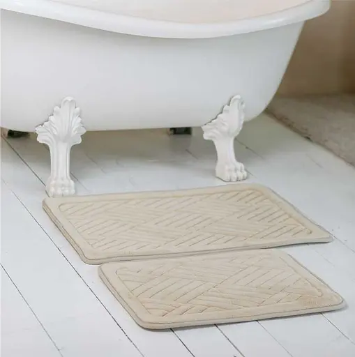 Набір килимків для ванної /туалету фланелевий Lovely Svi 2шт: 50 x 80 см + 40 x 60 x 1.5 см Бежевий (191125) 