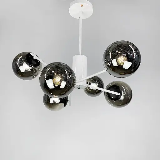 Потолочная люстра на 6 плафонов в белом корпусе Line.F 2005/6 WH+BK - фото 3