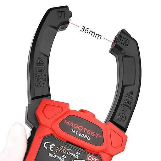 Зажимной измеритель Habotest DC1000V/1000A, AC750V/1000A (HT208D) - фото 4