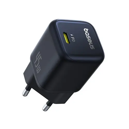 Мережевий зарядний пристрій Baseus PicoGo GaN Fast Charger 1C 45W чорний P10176800123-00 - фото 1