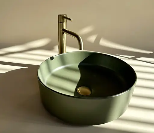 Умивальник Rea Sami green matt хакі накладний REA-U4567, Цветной - фото 2