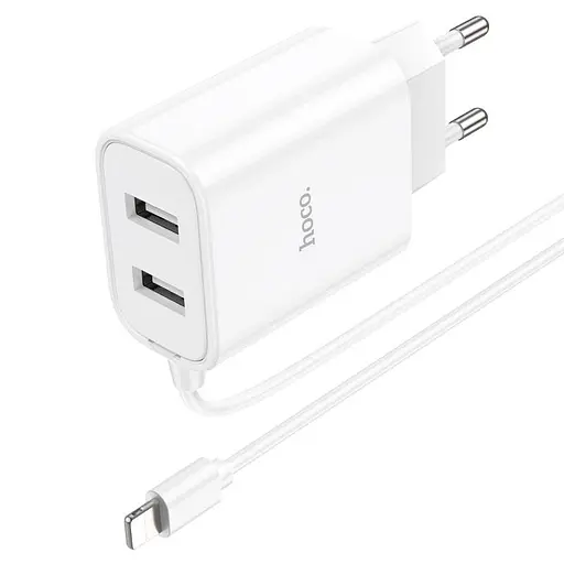 Зарядний пристрій Hoco C103A Courser 2 спідниці порту та кабель - фото 3