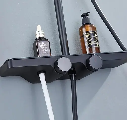 Душова система Dusel Bronx Thermostatic Black (233307000), Чорний матовий - фото 8