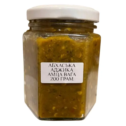 Аджика абхазька амца сира, гостра, в харчовій скляній банці 200 мл