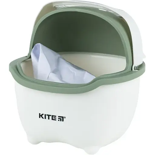 Настольный контейнер для мусора Kite бело-зеленый (K24-009-7) - фото 4