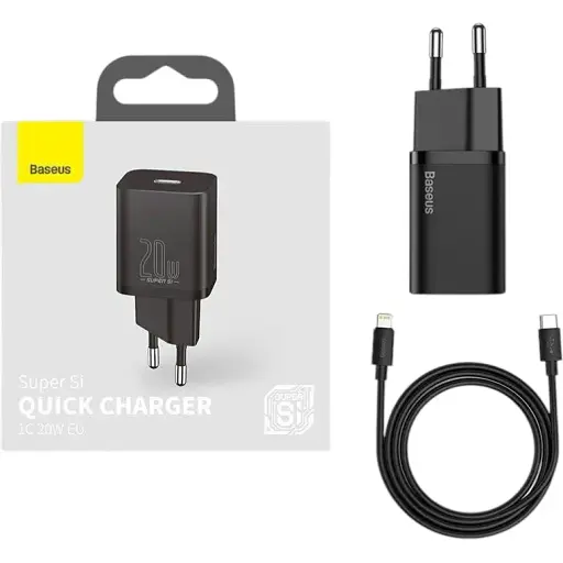 Мережевий зарядний пристрій Baseus Super Si Black TZCCSUP-B01 - фото 1