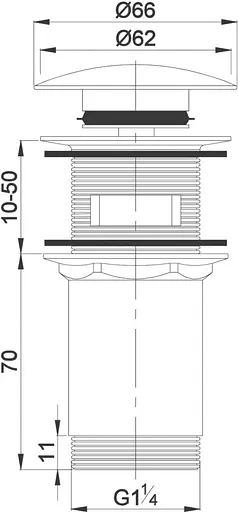 Донний клапан Omnires click-clack graphite A706GR, Графит - фото 2