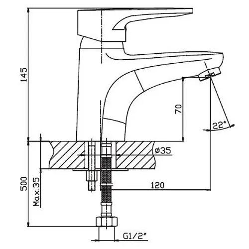 Змішувач для умивальника Haiba OPUS 001 (HB0326) - фото 2