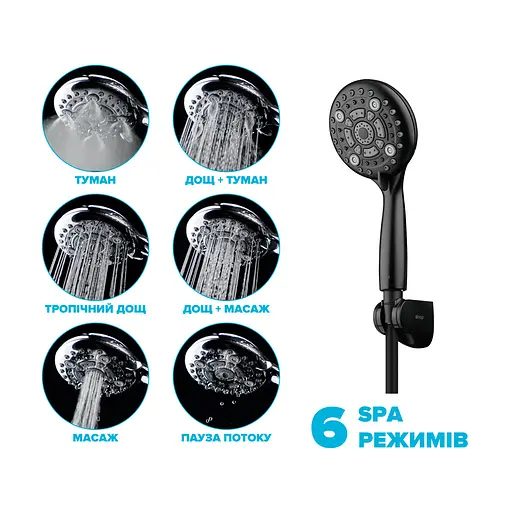 Душевой набор Drop MULTI120B+SET (лейка для душа + шланг + крепление) - фото 2