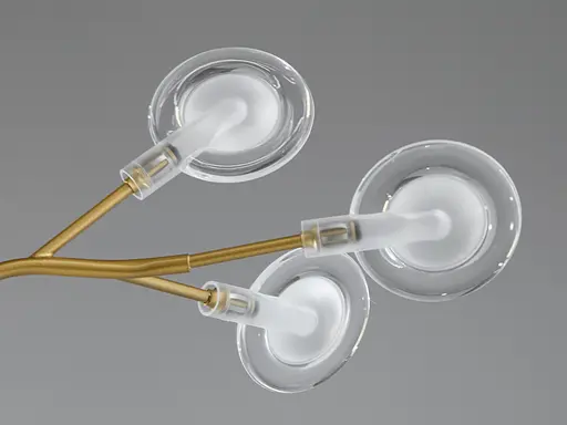 Дизайнерская подвесная люстра "Светлячок", 36 ламп, цвет - золото сатин - фото 4