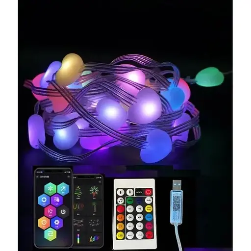 Гирлянда Sun Lamp Умная светодиодная Dream collor 33LED 5метров большие Сердечка MultiRGB USB управление от