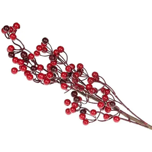 Декоративная ветка с ягодами красного и бордового цвета, 60 см - фото 1