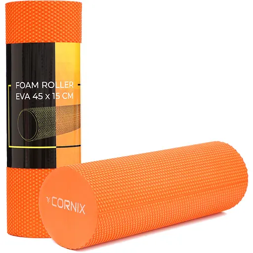 Массажный ролик Cornix EVA+ 45 x 15 см (валик, роллер) XR-0302 Orange - фото 1