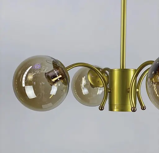 Стельова люстра на 4 або 6 плафони в корпусі золотистого кольору Line.F Кількість ламп 4 - фото 2