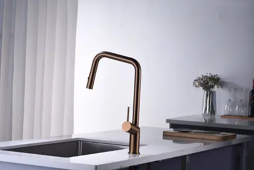 Змішувач для кухні Imex Bonn PVD матове рожеве золото GCE024/ORC Теплий захід - фото 3