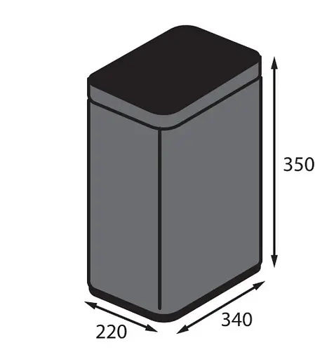 Мусорное ведро сенсорное прямоугольное Koer TC-020312-07 12 л графит (KR5587)  - фото 4