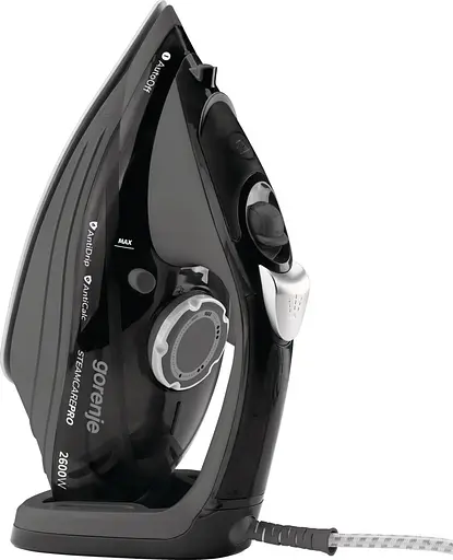 Gorenje Праска, 2600Вт, 350мл, паровий удар 95гр, верт. відпарювання, антинакип, автовідключення, керам. підошва, сіро-чорний - фото 6
