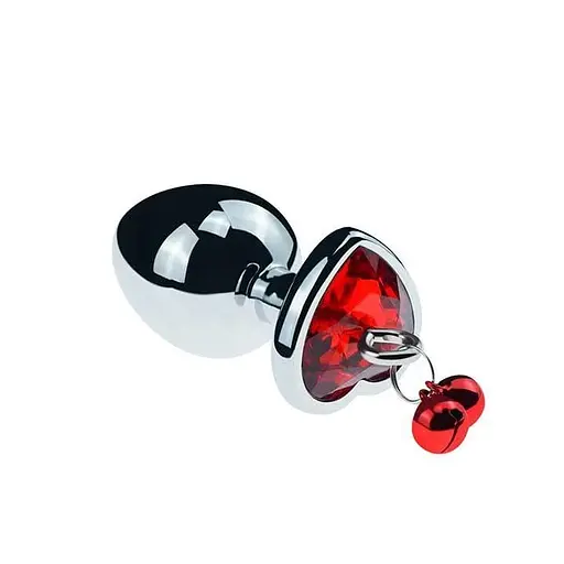 Металева анальна пробка Art Of Sex класична конусна з повідцем 40 мм 93 мм червоний - фото 2