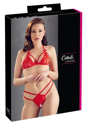 Комплект білизни Cottelli Lace Set M червоний - фото 7
