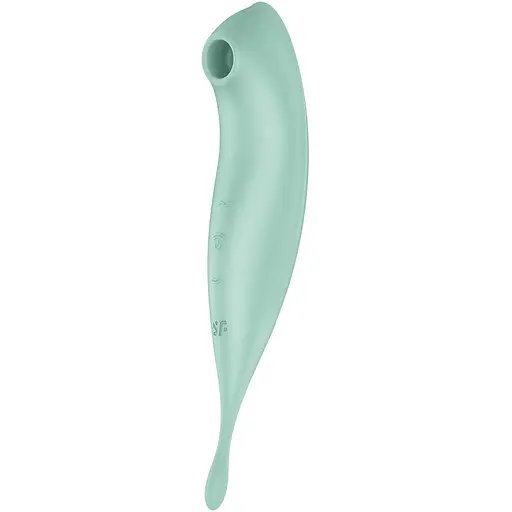 Вакуумний кліторальний стимулятор з вібрацією Satisfyer Twirling Pro+ зелений