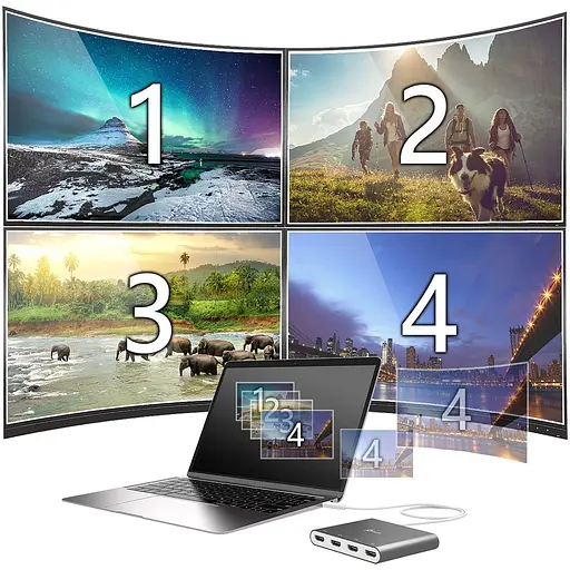 USB-хаб j5create JCA366-N USB-C на 4xHDMI (JCA366-N) - фото 8