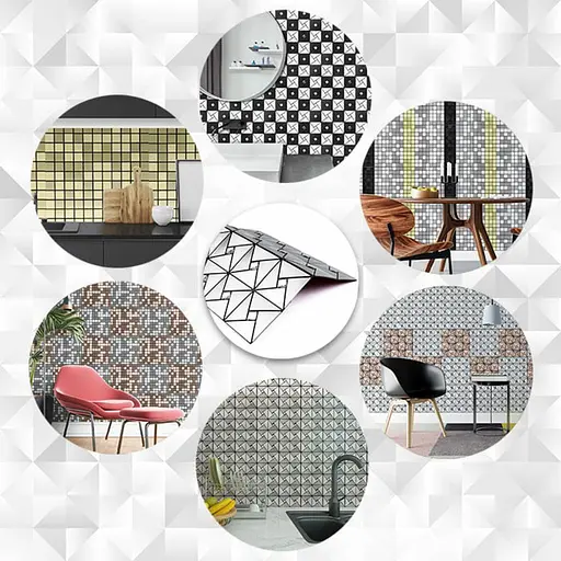 Самоклеюча алюмінієва плитка 300x300x3 мм Срібло зі стразами SW-00001325 - фото 5