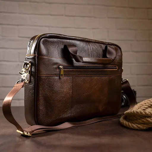 Чоловіча шкіряна сумка Vintage 40х29,5х7 см sum0012312 - фото 2