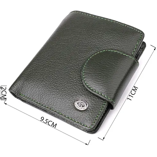 Вертикальний жіночий гаманець із натуральної шкіри ST Leather 9.5х11х2 см acs0029645 - фото 3