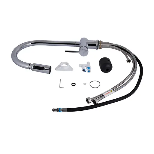 Змішувач для кухні Qtap Rozcesti з висувним виливом з підключенням для питної води QTROZ366CRM45938 Chrome - фото 8