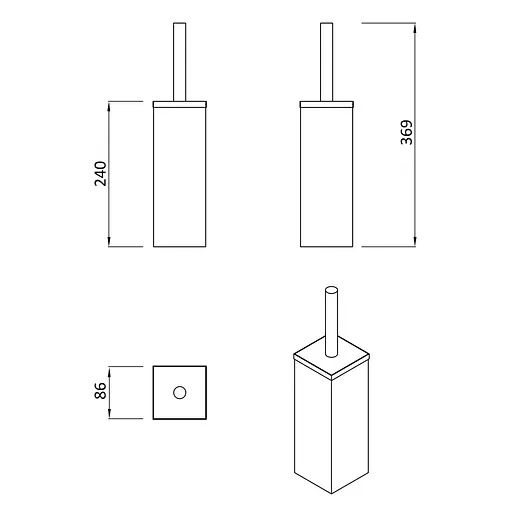 Ершик для унитаза RJ First отдельностоящий RJAC020-01SS, Нержавеющая сталь - фото 2