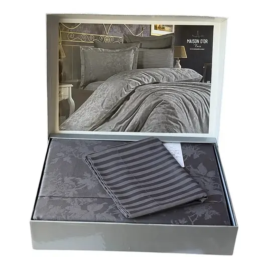 Постільна білизна Ruby Antrasit Сатин-Бамбук Maison D'or pbe0051907 - фото 2