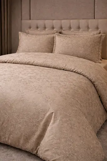 Комплект постільної  білизни євро 200х220  Premium сатин бежевий TC303376159 - фото 2