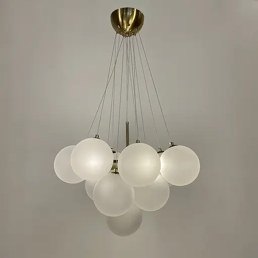 Люстра-пучок у золотому корпусі ⌀ 60 см 12 кульок | Line F | Арт. MJ140-650 GD+WT - фото 4