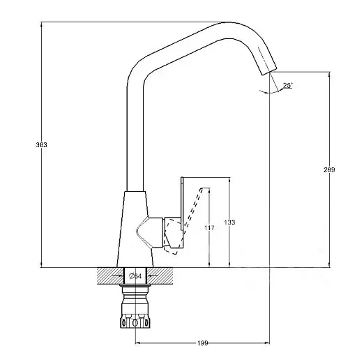 Смеситель для кухни Solone JAT4-A094 однорычажный Нержавеющая сталь 30412 - фото 2