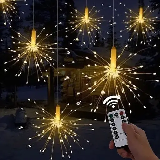 Светодиодная гирлянда Феерверк Firework автономная 120LED, длина нити 16см с пультом