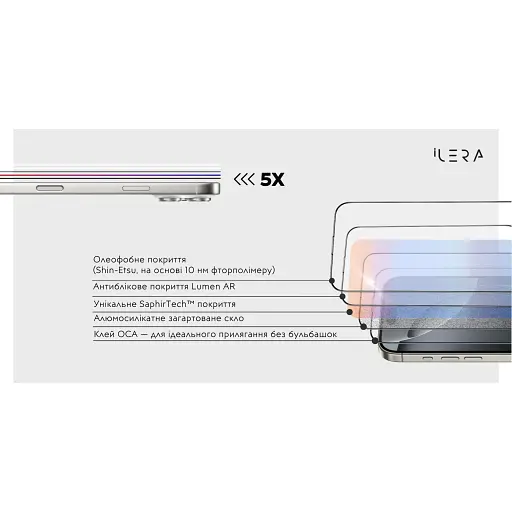 Захисне скло iLera Sapphire Ultra + Glass для Apple iPhone 17 Pro (ILSPDLPL17Pr) [144392] - фото 7