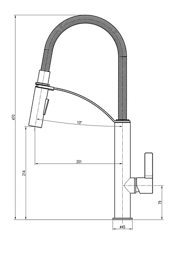 Змішувач для кухні Topaz Sardinia TS 8818-BL Чорний матовий - фото 3
