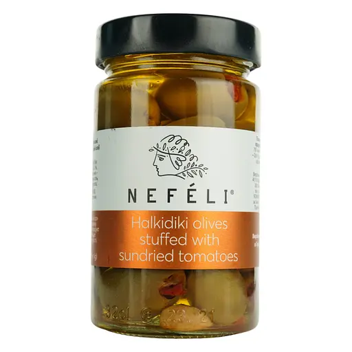 Оливки Nefeli зеленые фаршированные вялеными томатами 290 г (822133)