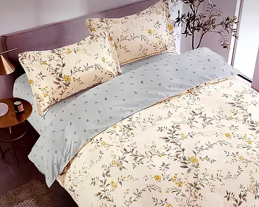 Постельное белье сатин Laura-Grand 21 евро комплект цветочный принт - фото 1