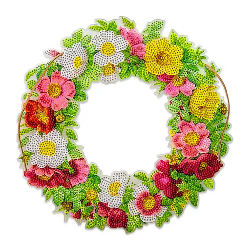 Алмазна мозаїка Strateg ПРЕМІУМ Вінчик троянд підвісний розміром 30х30 см (HHE26391) - фото 1