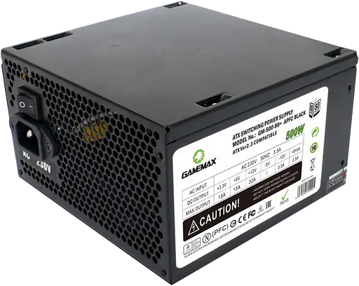 Блок живлення GameMax GM-500 80+ APFC 500W Black (GM-500 80+ APFC Black)