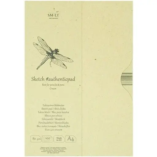 Склейка для ескізів в папці SM-LT Art Authentic А4 80г/м2 100л кремовий колір - фото 1